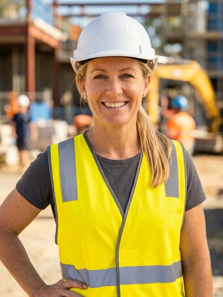 Bindy — your AI tender offsider, an Aussie tradie in hard hat and hi-vis